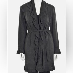 ST JOHN COLLECTION ICONIC BLACK SANTANA KNIT SWEATER